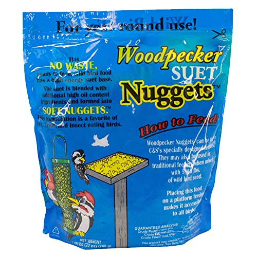 C&S Woodpecker Suet Nuggets Single Packs, 27 oz, None (Pack of 2) - size: 1.69 Pound (Pack of 2)