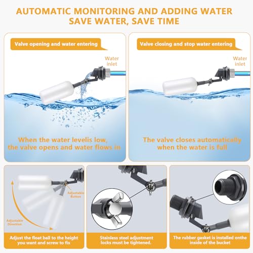 Lilyang Automatic Chicken Waterer, Auto Water Refills | Float-Controlled Poultry Watering System, Connects Directly to 3/4" Faucet & Hose (No Fitting Required), Standing/Hanging Use - color: Red