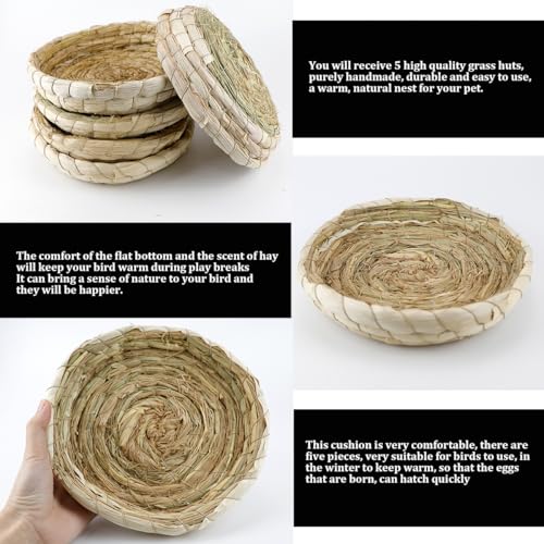 5 Pcs Pigeon Nest, Bird Nest Bowls, Wooden Nest for Pigeons Breeding Hatching (Natural Nest) - style: Natural Nest