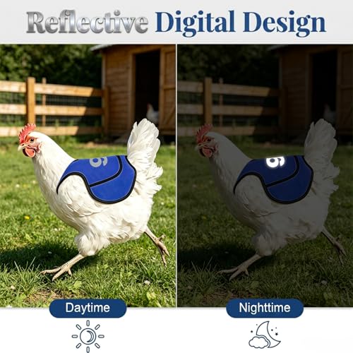 2026 Upgraded Chicken Saddles for Hens, Reflective Numbers, Breathable, Chicken Apron Back Protector for Hens, Hen Saddle for Chickens with Arc-Tail Design, Reusable Chicken Aprons Safety Vest