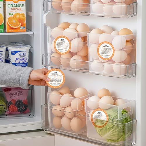 500Pcs Farm Fresh Egg Carton Stickers Labels, 1.7 Inch Self Adhesive Writable Handling Stickers for Farm Small Businesses and Chicken Farms Farmers Markets - color: Egg Handling
