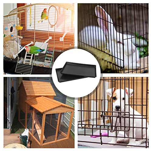 Ipetboom Dog Crate Tray Replacement 2 Pcs Dog Crate Pans Replacement Tray Plastic Bottom Kennel for Pet Cages s Kennels s Cat Rabbit Black Large - size: 44x29cm