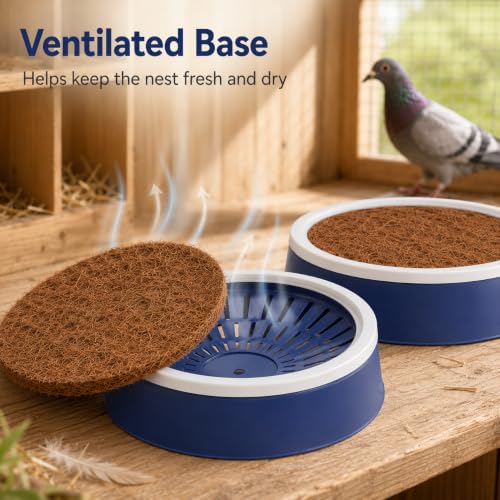 Toddmomy 2 Sets Pigeon Nest Egg Pad with Plastic Nest Pans Bird Accessory Kit for Doves Reusable Breathable Coir Mats 9.52 X 9.52 X 2.36 in for Cage Supplies