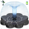 3.5W Solar Fountain with 2000mAh Battery - Work On Cloudy Day- Upgrade Lucky Flower Glass Panel Solar Bird Bath Fountains, Hummingbird Water Fountain Pumps for Birdbath, Pool, and Pond