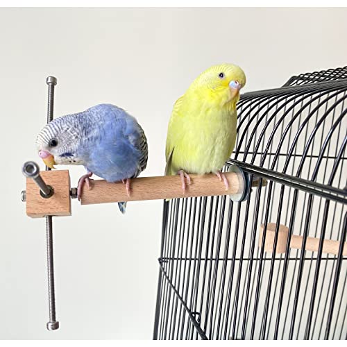 Sturdy Bird Food Holder, Wooden Perch for Cage, Rotating Stand for Fresh Fruits and Veggies, Interactive Toy for Parrots, Reducing Boredom | Bird Cage Feeder Foraging Toys,Parrot Fruit Vegetable Skewer,Bird Treat Sticks for Cockatiel Conure,Reducing Bored