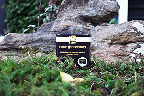 Coop Defender Gold Chicken Coop Door Automatic Opener | Timer and Light Sensor | Lifts Vertical Pop Doors Up to 2 lbs | Waterproof Indoor/Outdoor Auto Door Controller