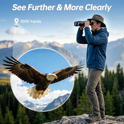 Aurosports 20x70 Binoculars for Adults High Powered Cruise Ship Binocular | Low Light Vision, Large View, Bird Watching, Hunting, Hiking, Stargazing, FMC BAK4 Prism, Gifts for Men