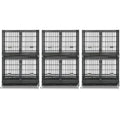 Homey Pet Taller 43" Two Tiers Dog Crate Cage Kennel with Divider, 3 Pack | Commercial Modular Dog Kennel with Dual Front Doors, Divider, Auto Locks, Removable Tray, Bowls for Small and Medium Dogs - size: 43"L - 2 Tiers - 3 Pack