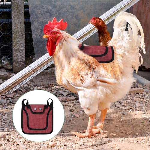 M METERXITY 4-Pack Premium Chicken Saddle, 25.4cm/10" Hens Saddle with Adjustable Strap Birds Feather Protector for Back and Sides Poultry Saver for Hens and Roosters [Red,Blue Each 2] - color: Red,Blue