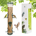 1PK Metal Wild Bird Feeder,Squirrel Proof Bird Feeders for Outside,Hanging 6 Port Tube Bird Feeder Transparent Finch Bird Feeder for Attracting Birds in Your Lawn, Garden, Balcony-Green - color: Green