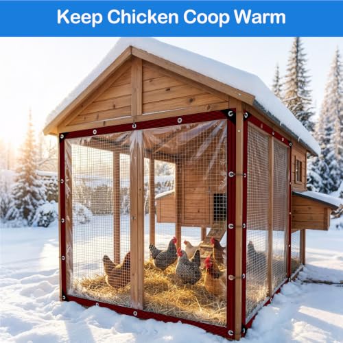 Clear Tarps Heavy Duty Waterproof 6x10ft Plastic tarps for Chicken Coop - size: 6x10ft