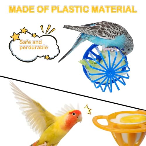 6 Pcs Bird Cage Food Holder Birdcage Foraging Toy Detachable Egg Holder for Small Size Bird Parrot Canary Finch Cockatiel