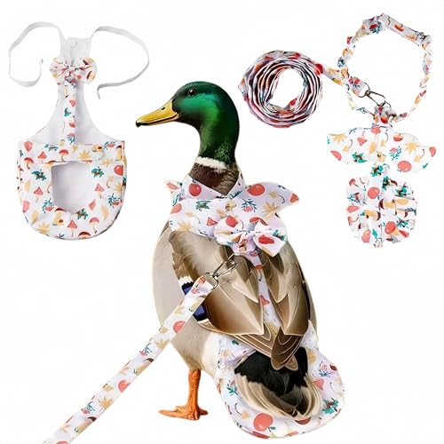 Chicken Diapers for Hens, Roosters, Diapers for Ducks with Walking Leash, Reusable Pet Duck Diapers Chick Clothes Waterproof Poultry Nappies for Geese Pet Ducks Chicken-Mushroom, S - size: S
