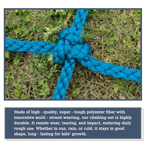 Upgraded Kids' Polyester Climbing Net, 8 Sizes, Heavy-Duty & Exquisite, Ideal for Indoor/Outdoor Playscapes - Treehouse, Gym, Balcony - Enhanced Safety (Sky Blue, 3ft x 9ft) - color: Sky Blue, size: 3ft x 9ft