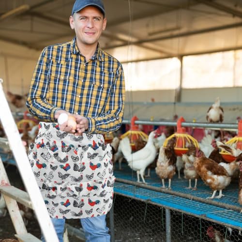 Egg Apron,Egg Collecting Apron Polyester,12 Pockets Egg Apron for Fresh Eggs,Egg Gathering Apron for Chicken Duck Goose Eggs