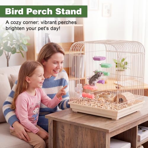 6 PCS Bird Beak Grinding Stone, Bird Perches, Nail Trimming Stick (Short) | For Small Medium Cockatiel Lovebird Finch Chinchillas Hamsters, Climbing Ledge, Grinding Claws and Beaks, Playful Design - size: Short