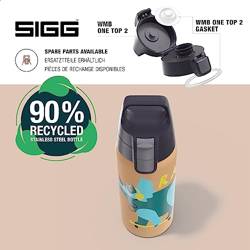 SIGG - Insulated Kids Bottle - Shield One Therm - For Carbonated Beverages - Dishwasher Safe - Stainless Steel - 17 Oz - color: Rawsome