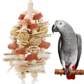 Bird Toys，17.5 Inches Parrot Toy for Chewing | Natural Corn Cob, Loofah Slices, Can Be Hung in Large and Medium-Sized Parrot Cages