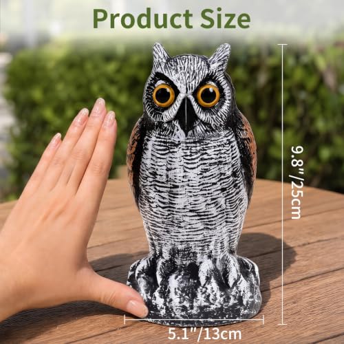OFFO Fake Owl, Owl Statue for Garden and Yard Decoration, Weatherproof Plastic Outdoor Owl Decor for Porch Pool Patio Yard, 10-Inch Height, Short Ear Owl - color: Short Ear Owl Brown, size: 10 in