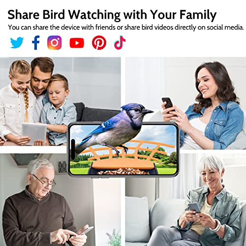 Smart Bird Feeder Camera with Solar Panel - AI Identifies Bird Species, Auto Captures Videos & App Notifications, Includes 32GB SD Card - color: Light Blue, size: Basic