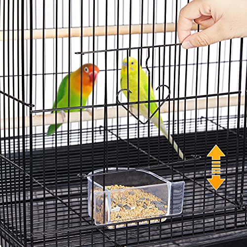 Topeakmart Flight Cages for Parakeets Small Birds Budgies Finches Canaries Lovebirds Sun Conures Parrots Bird Cage w/Rolling Stand, Black