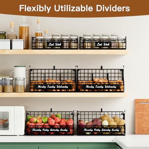 Egg Holder Countertop with Dividers & Labels, 3 Tier Stackable Chicken Egg Holder Egg Baskets for Gathering Fresh Eggs, Egg Organizer for Egg Storage, Wall-Mounted, Black - color: Black, size: 3-Tier（with printed labels）