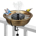 VIVOHOME Deck-Mounted Bird Bath with Solar Fountain, 13-Inch Bowl, Copper | Solar-Powered Pump, Weather-Resistant ABS, Adjustable Metal Clamp, for Railing/Fence/Balcony, Bird-Friendly, Easy to Clean - color: Copper, size: Birdbath with Fountain