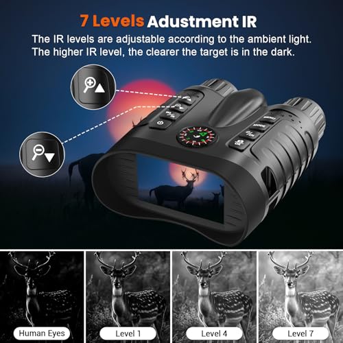 4K Night Vision Binoculars with Camera, 36MP Full Color Night Vision Goggles, 1314FT IR Night Vision, 3.2" Screen, Photo & 4K Video Recording for Bird Watching Camping Outdoor Exploration
