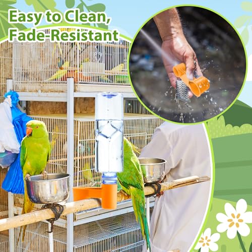 LemonRoad 24 Pcs Bird Drinker Feeder Cups Plastic Water Bottle Cup for Cage Ideal for Pigeon Bottle Chicken Quail Poultry Waterer Accessories (Yellow) - color: Yellow