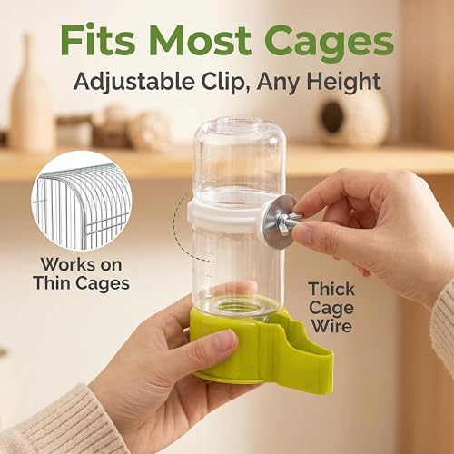 Automatic Bird Water Dispenser, Gravity Water Bowl & Bird Cage Feeder, Easy to Clean & Fits Most Cages – Bebederos para Pajaritos for Parakeet Cockatiel Budgie