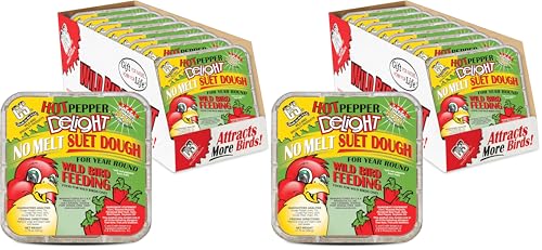 C&S Hot Pepper Delight No Melt Suet Dough 11.75 Ounces,(Pack of 16) - size: 11.75 Ounce (Pack of 16), style: Hot Pepper, 8 Pack
