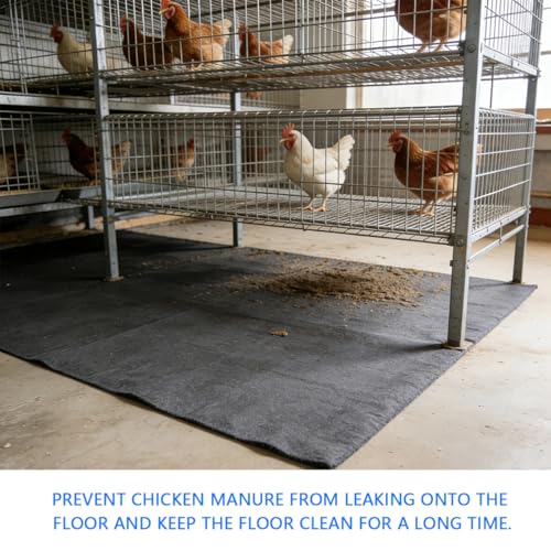 Chicken Coop Mat，Under Chicken House Mat——Absorbent Mat，Backing Prevents Liquid and Chicken Manure Penetration,Soft Material, Non-Slip Backing，Washable,Keeps Chicken House Floors Clean (8 FT x 6 FT) - size: 8 FT x 6 FT