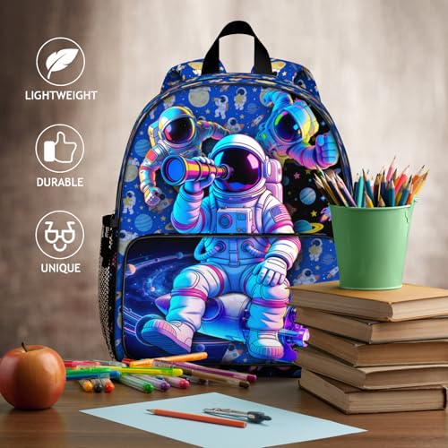 Blue Boys Backpack Kids Bookbag Astronaut Child School Bag Kindergarten Elementary Toddler Bag Gift Ideas Toddler Backpack for Boys Girls Bookbag for Kids Toddlers Casual Travel - color: Astronaut
