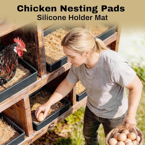 Silicone Chicken Nesting Box Mat, Large Holder Tray for 13"x13" Nest Pads, Reusable & Washable Pad for Large Nesting Box, Coop Accessories, Shelf, Egg Storage, Chickens Supplies. - color: Dark Gray