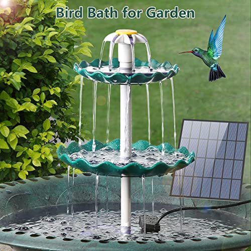 AISITIN 3.5W Solar Fountain with 3 Tiered Bird Bath, DIY Solar Water Pump | 2026 Detachable Solar Powered Fountain Pump for Bird Bath, Garden, Fish Tank and Outdoor Bird Feeder