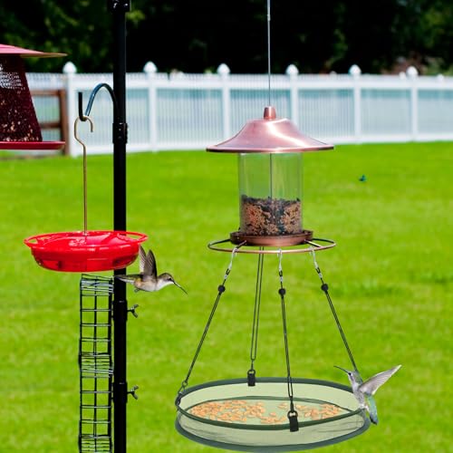 FoldTier 2 Pack 16 in Bird Feeders Seed Catcher for Outdoor Feeders, Hanging Tray