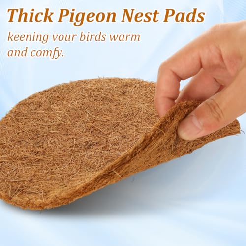 20 Pcs Pigeon Nesting Pads 8 Inch, Natural Coconut Fiber Bird Egg Mat, Birds Breeding Mat for Parakeet Chicken, Pigeon Hatching Bedding Accessories