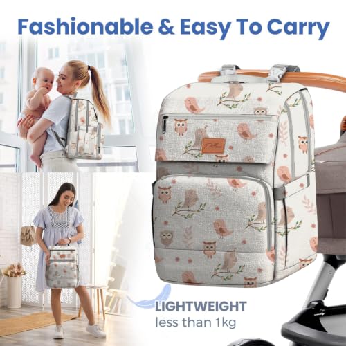 Baby Diaper Bag Backpack - Large Bag for Boys & Girls, Waterproof Diaper Backpack - Travel Diaper Bags w/Changing Pad, Baby Registry Search & Shower Gifts - Essentials Must Haves Newborn Stuff - color: N. Baby Birds, style: Classic
