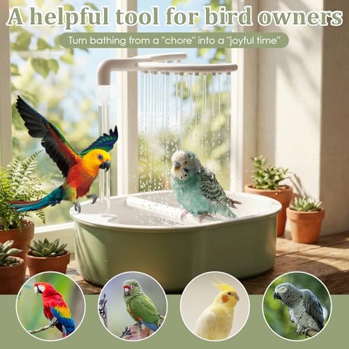 Electric Parakeet Bird Bath for Cage Indoor, Bird Shower Bath Large Capacity Circulating Water USB Electric Circulating Water Bird Bathtub for Lovebirds, Cockatiels, Finches, Conure & Budgies