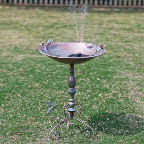 Pedestal Bird Bath for Outside, X-Large Birdbath with 20" Dia Bowl | 28" H Metal Bird Baths & Bird Feeder for Outdoor Garden Patio Yard Decor, Bronze