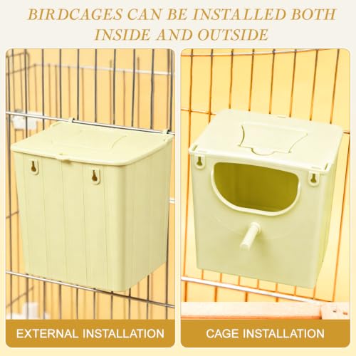 Zerodeko 4-Pack Bird Breeding Boxes Hanging Nesting Houses for Small Birds Finches Sparrows Parakeets Lovebirds with Easy Clean Design and Durable Construction 5.11X5.11X3.93 Inches