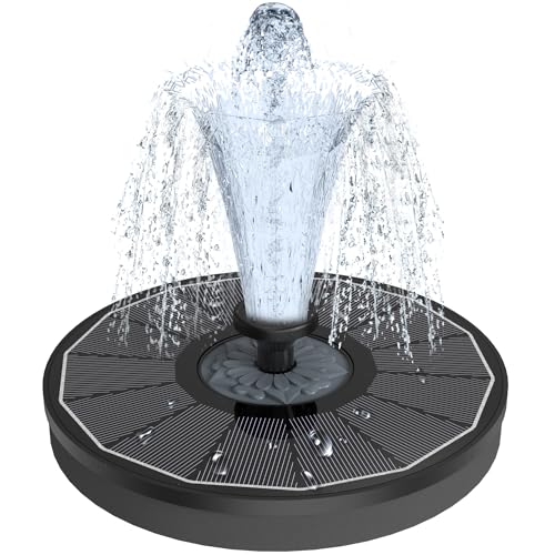 Yzert Solar Fountain for Bird Bath Direct Sunlight High Efficiency 3.5W Glass Panel Solar Water Fountain Outdoor Garden Flower (Black) - color: Black