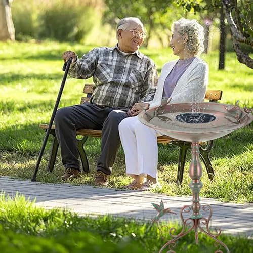 Pedestal Bird Bath for Outside, X-Large Birdbath with 20" Dia Bowl | 28" H Metal Bird Baths & Bird Feeder for Outdoor Garden Patio Yard Decor, Bronze