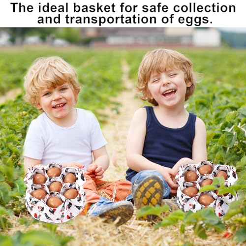 Egg Collecting Basket, Egg Basket for Gathering with 7 Pouches | Canvas Egg Basket for Chicken, Duck, Goose, Bird, Various Poultry Collection (Red-tailed) - style: Red-tailed chicken