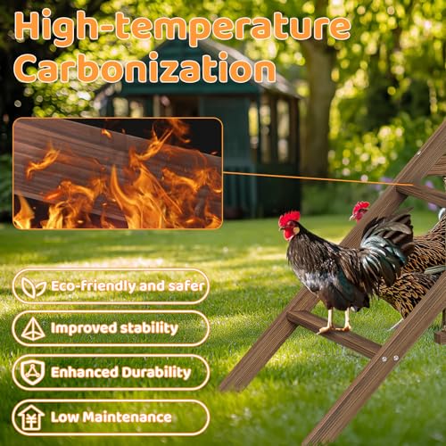 Large Chicken Perch with 2 Swings, Wood Roost Stand for 10-12 Chickens, Multi-Level Chicken Roosting Bars, Easy to Assemble Backyard Chicken Coop Accessories