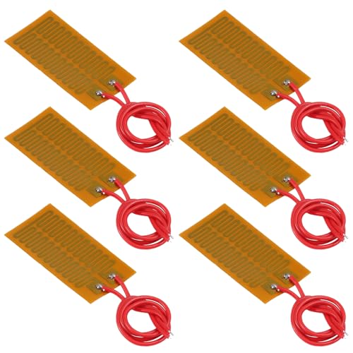 6pcs Film Heater Plate Adhesive Pad 12V 7W 25mmx50mm PI Heating Elements Film Strip Heater Adhesive Polyimide Heater Plate - size: 25mmx50mm