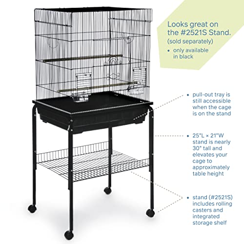 Prevue Pet Products Square Top Parakeet Cage, Black 25.0" L x 21.0" W x 29.5" H - color: Black