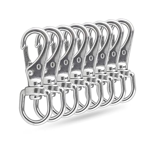 Swivel Eye Snap Hooks, 304 Stainless Steel Heavy Duty 2.7 Inch 3.5 Inch Spring Hooks for Keychains, Bird Feeders, Pet Chains, Dog leashes - style: 2.7"(0#)-8pcs