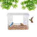 SUQ I OME Window Bird Feeder for Outdoors, Clear Acrylic | Tilted Roof, Strong Suction Cups, Rain Proof, Transparent Wild Bird Watching House