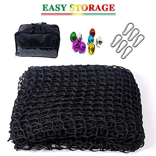 Tongmo Climbing Cargo Net, 6.5' X 9.8' Double Layers Playground Safety Net, Kids Backyard Climbing Net, Used for Treehouse Accessories...with Storage Bag and Carabiners